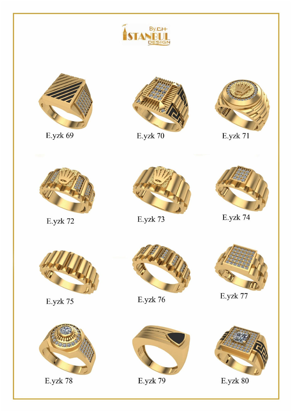100 Unique Gent's Rings STL Files
