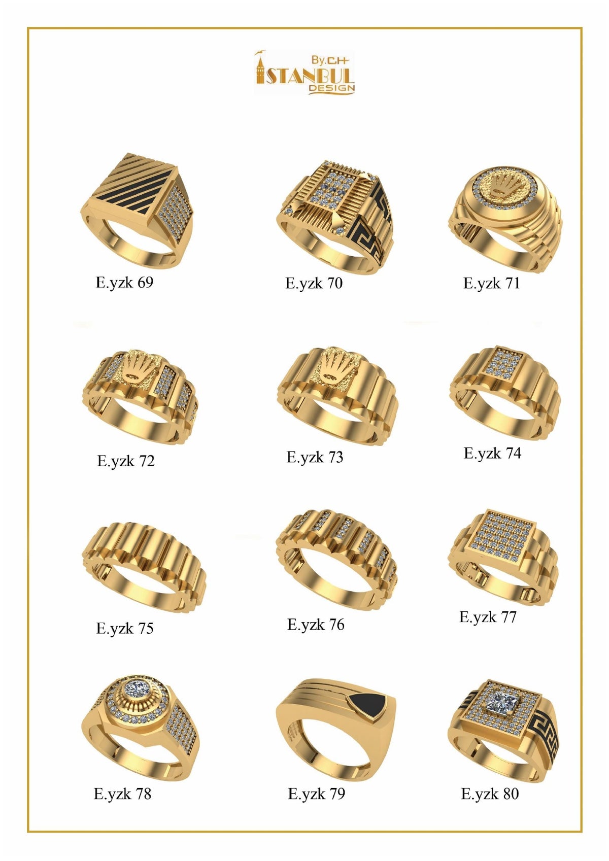 100 Unique Gent's Rings STL Files