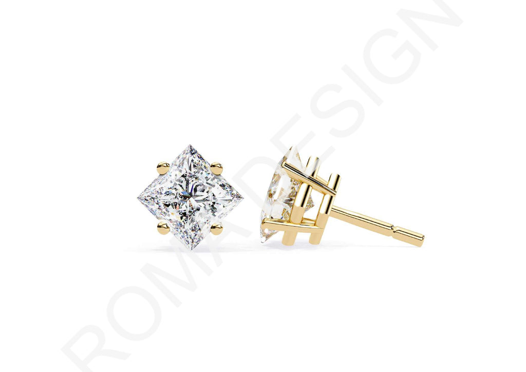 45 Solitaire Earrings Fully Rendered STL & 3DM Files