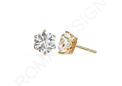 45 Solitaire Earrings Fully Rendered STL & 3DM Files