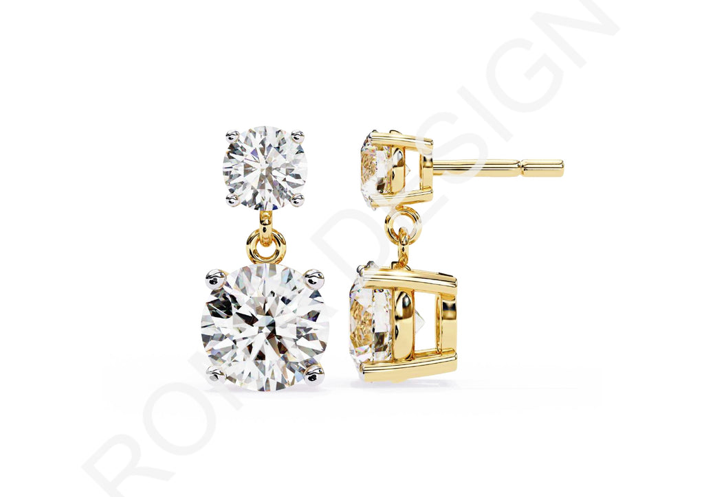45 Solitaire Earrings Fully Rendered STL & 3DM Files