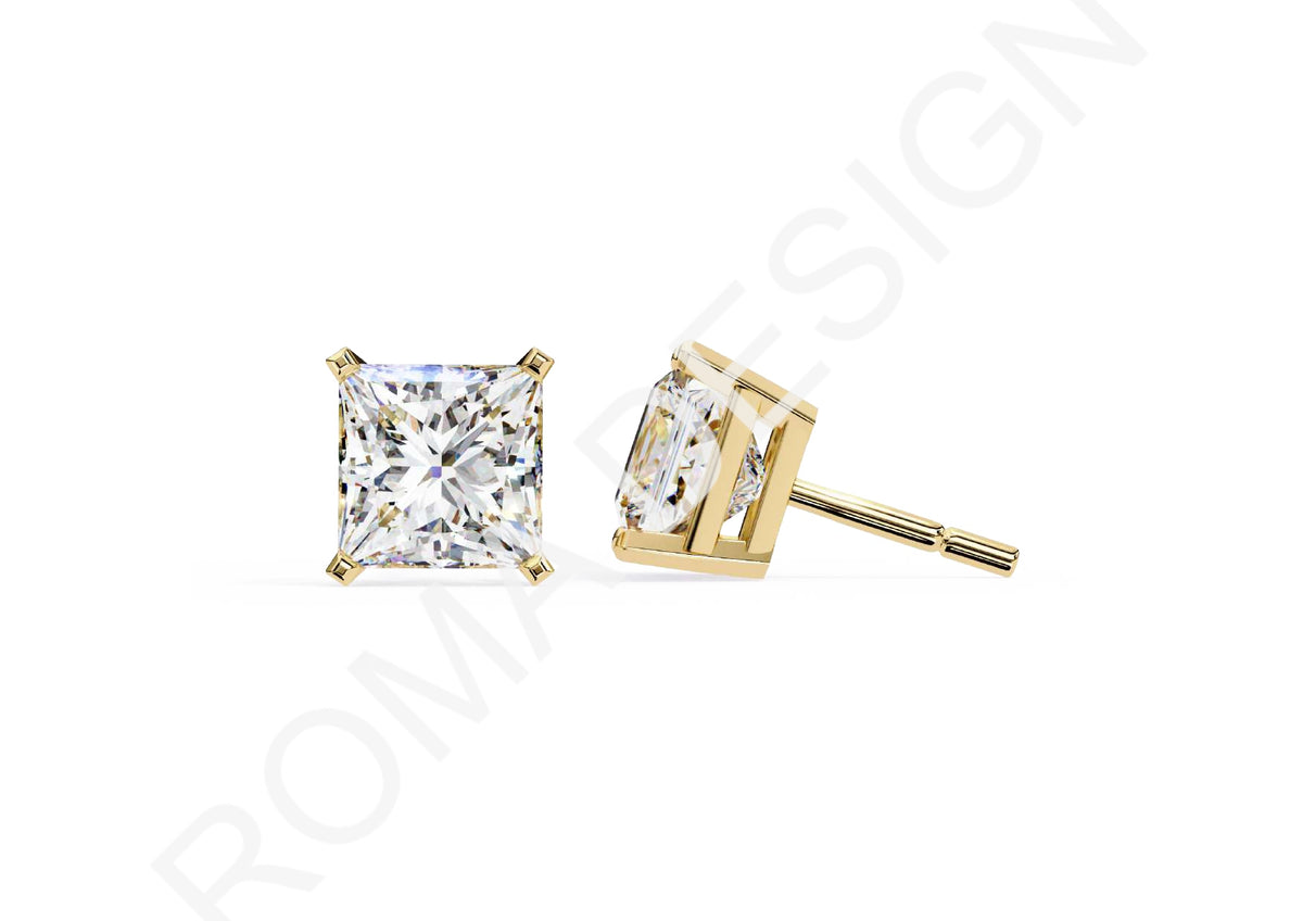 45 Solitaire Earrings Fully Rendered STL & 3DM Files