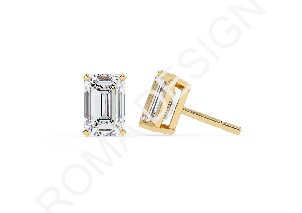 45 Solitaire Earrings Fully Rendered STL & 3DM Files