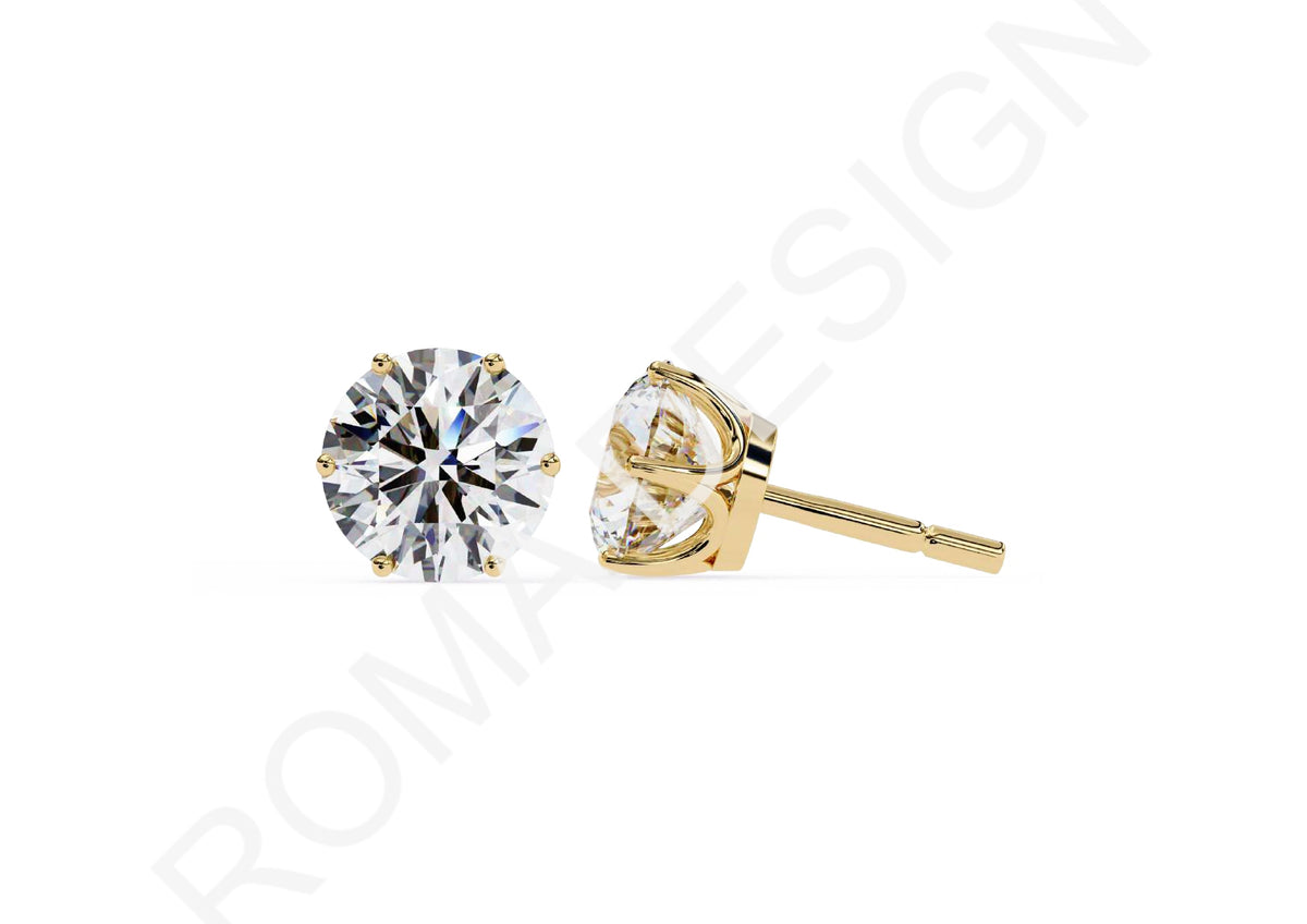 45 Solitaire Earrings Fully Rendered STL & 3DM Files