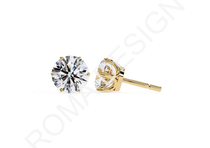 45 Solitaire Earrings Fully Rendered STL & 3DM Files