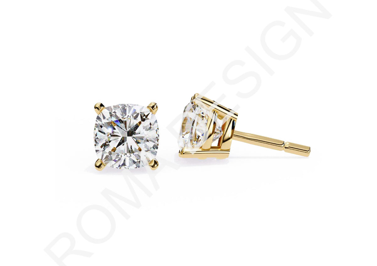 45 Solitaire Earrings Fully Rendered STL & 3DM Files