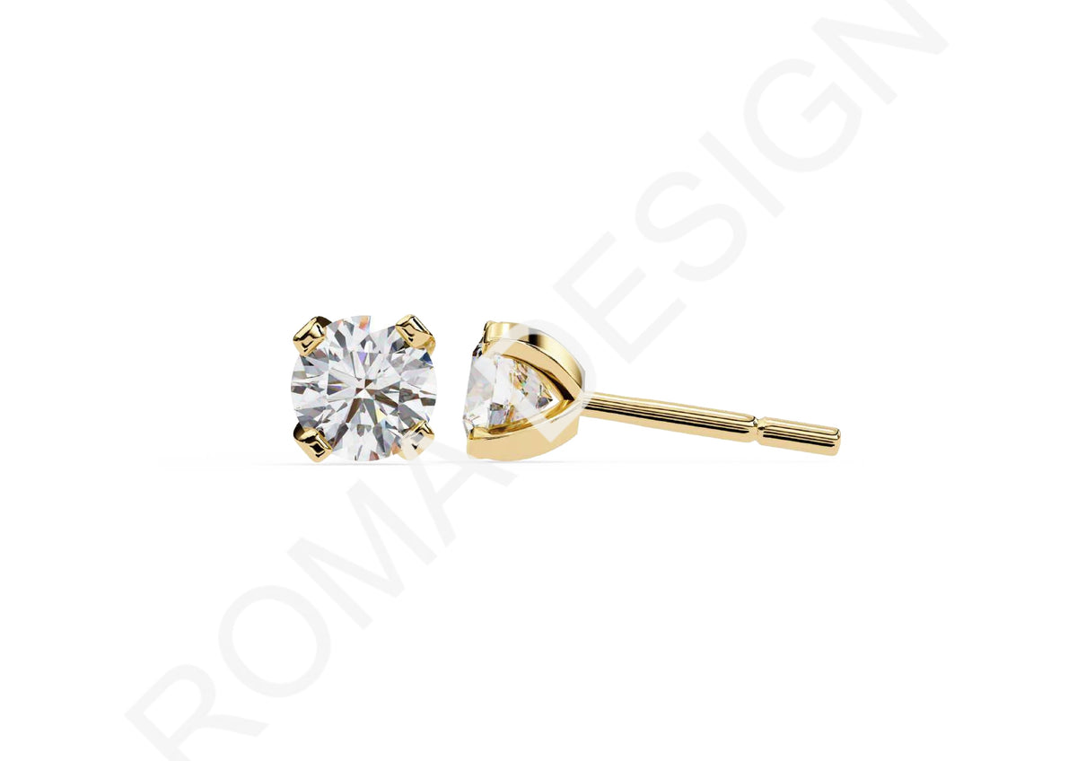 45 Solitaire Earrings Fully Rendered STL & 3DM Files