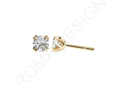 45 Solitaire Earrings Fully Rendered STL & 3DM Files