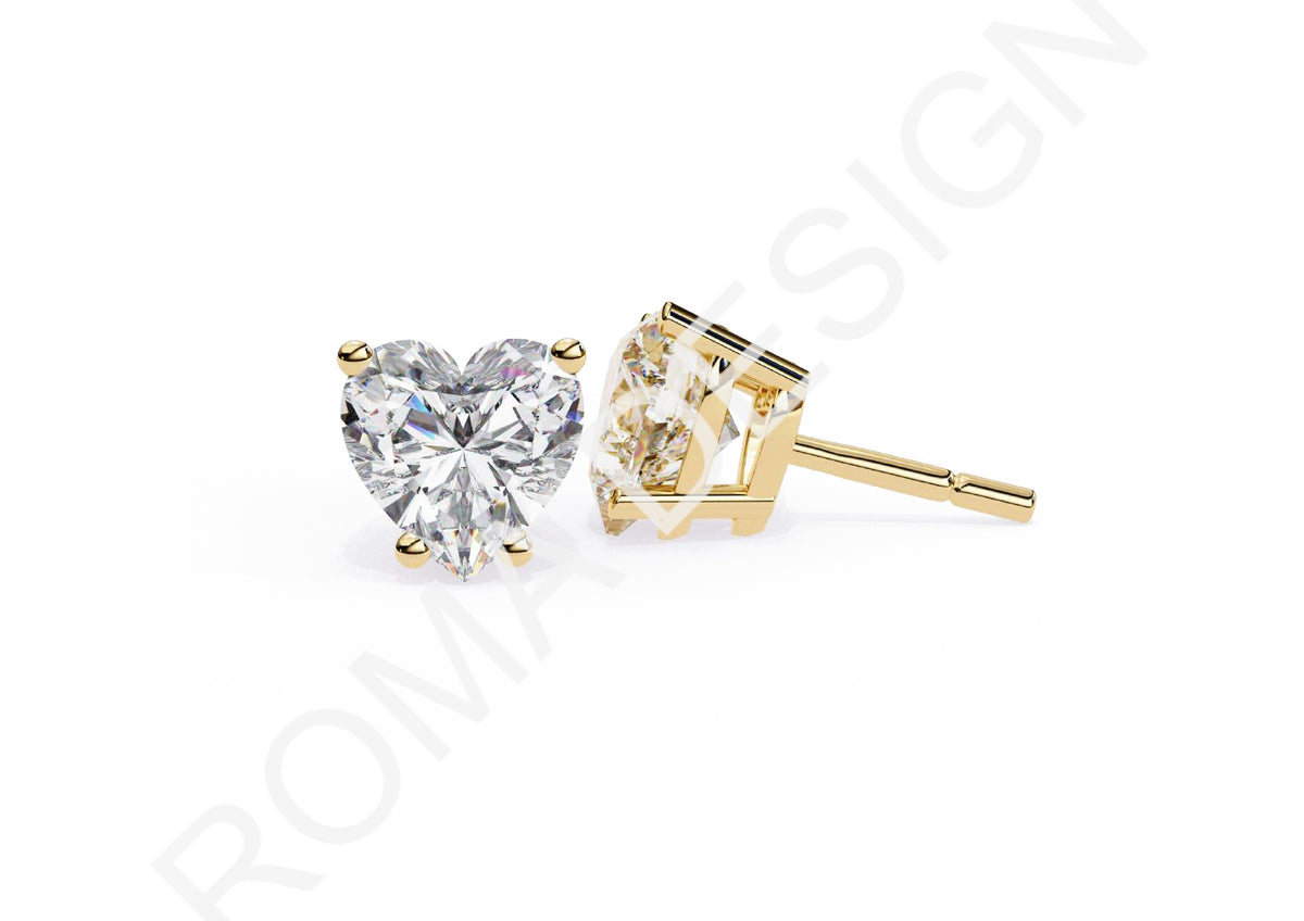 45 Solitaire Earrings Fully Rendered STL & 3DM Files