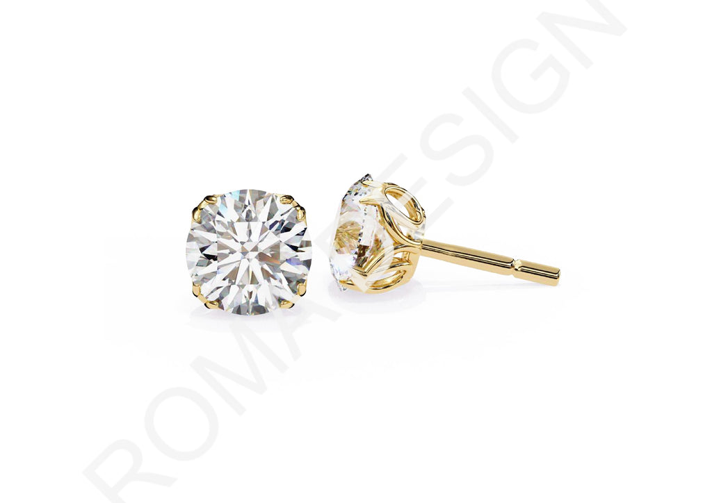 45 Solitaire Earrings Fully Rendered STL & 3DM Files
