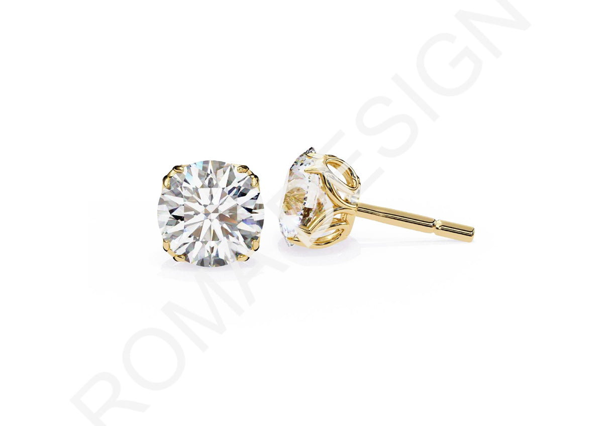 45 Solitaire Earrings Fully Rendered STL & 3DM Files