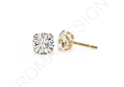 45 Solitaire Earrings Fully Rendered STL & 3DM Files