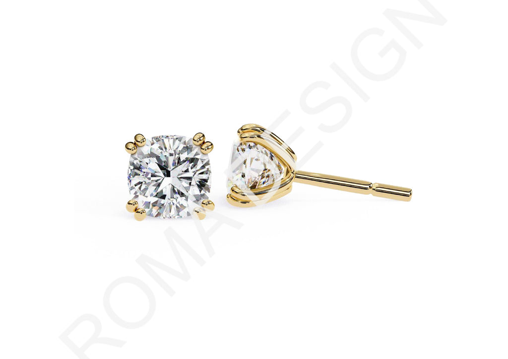 45 Solitaire Earrings Fully Rendered STL & 3DM Files
