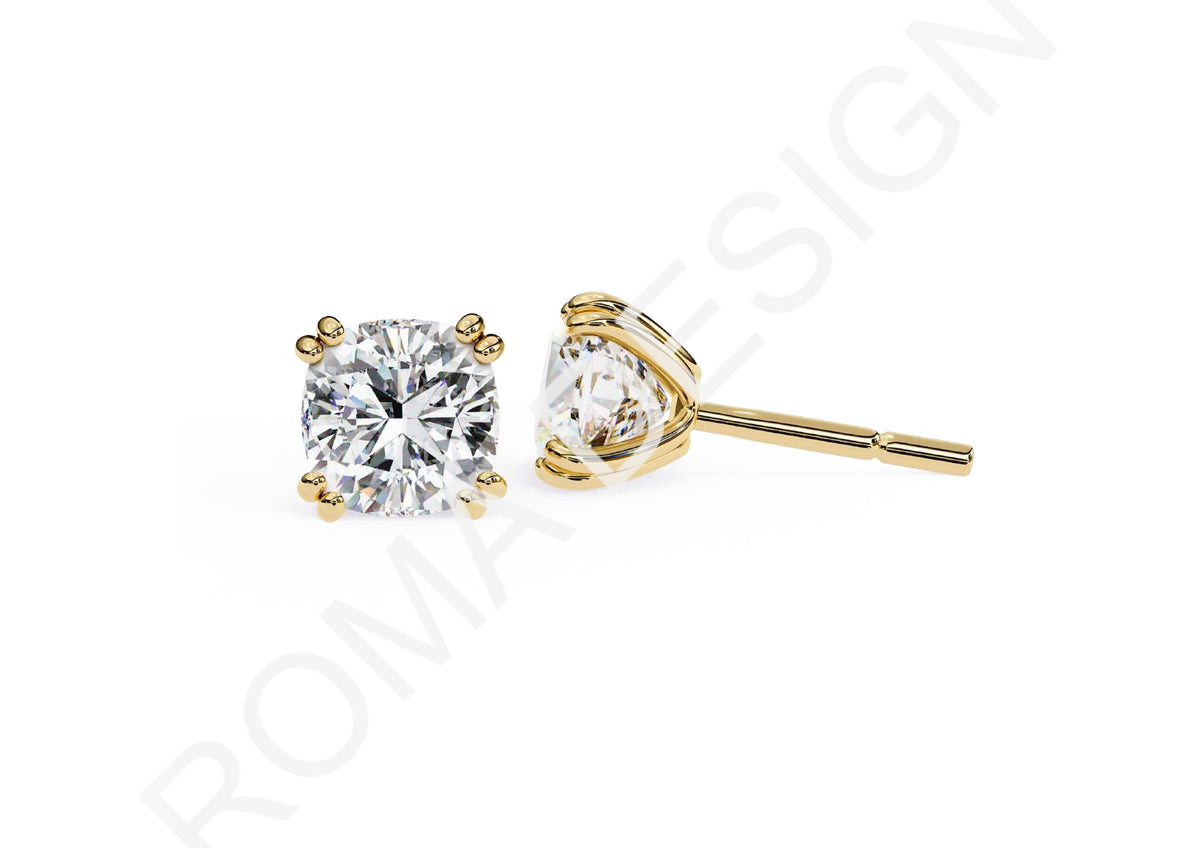 45 Solitaire Earrings Fully Rendered STL & 3DM Files
