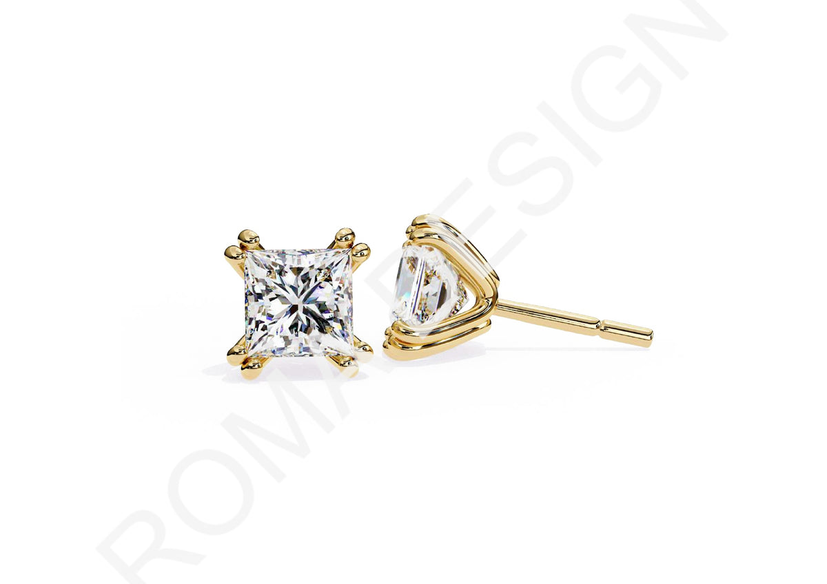 45 Solitaire Earrings Fully Rendered STL & 3DM Files