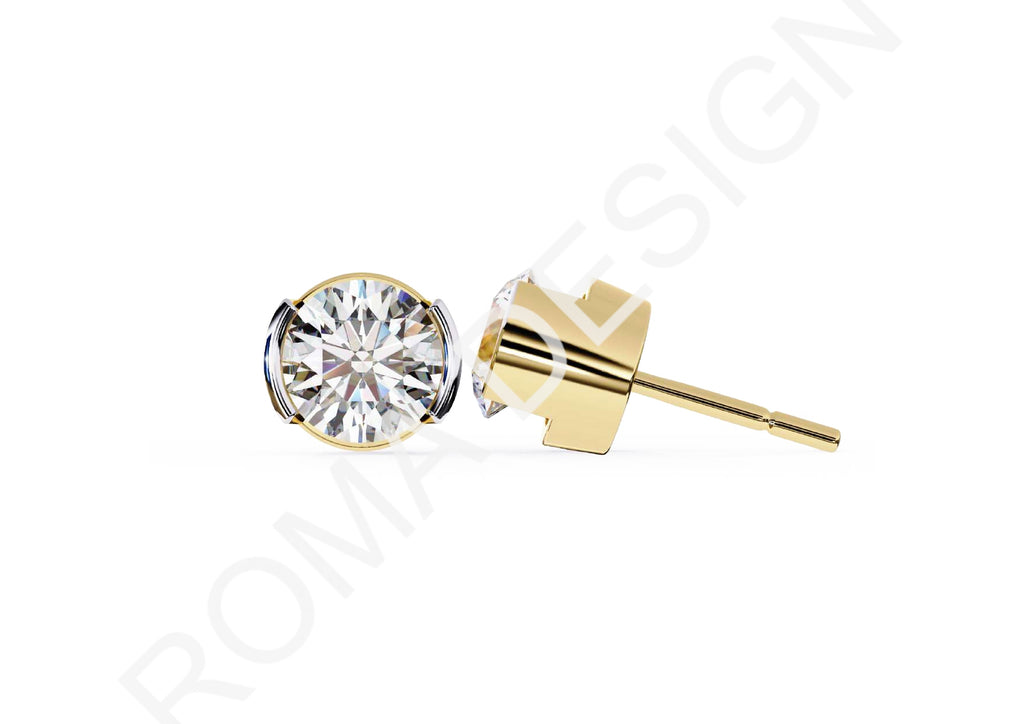 45 Solitaire Earrings Fully Rendered STL & 3DM Files