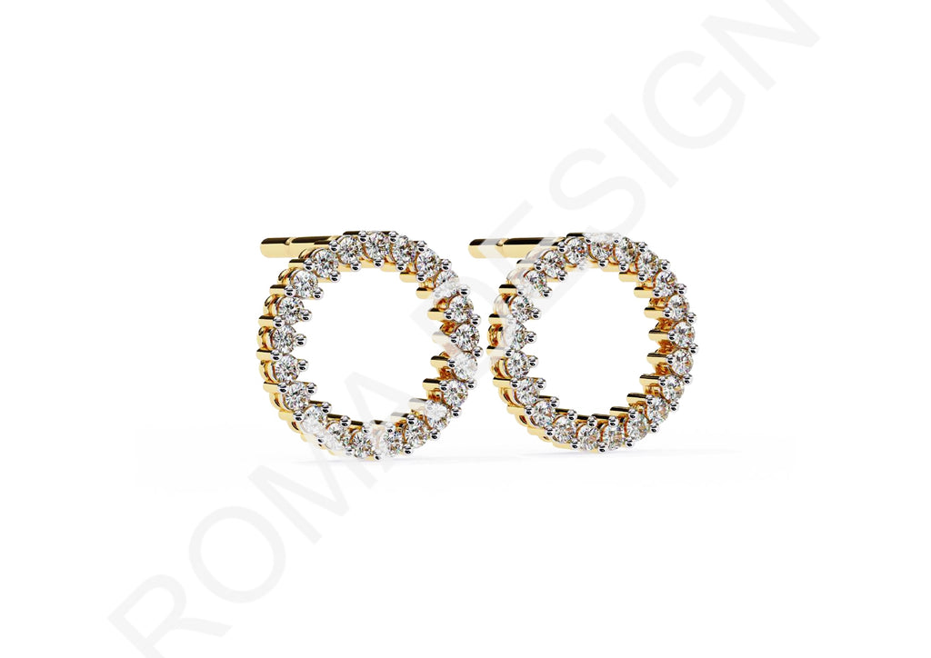 45 Solitaire Earrings Fully Rendered STL & 3DM Files