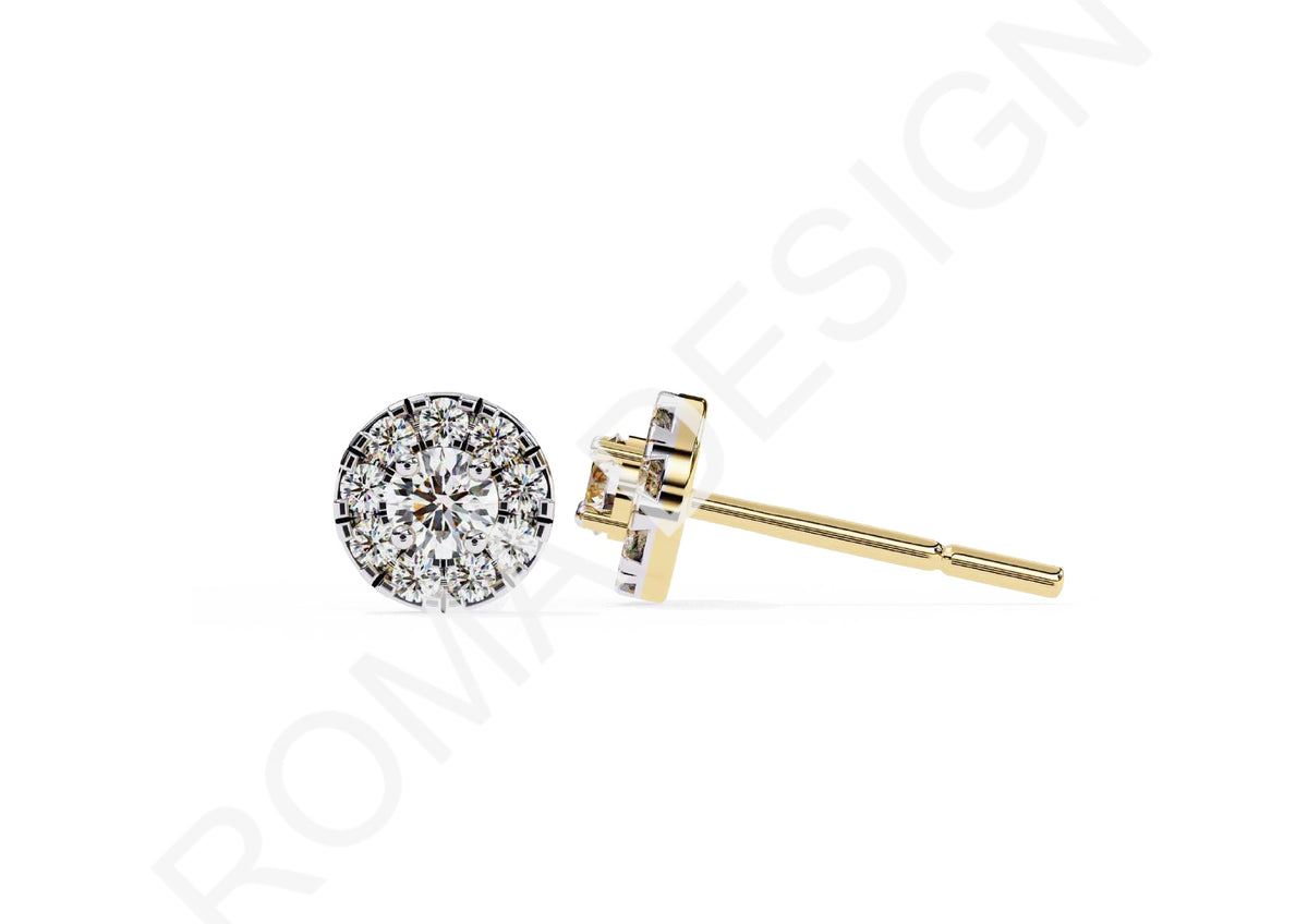 45 Solitaire Earrings Fully Rendered STL & 3DM Files