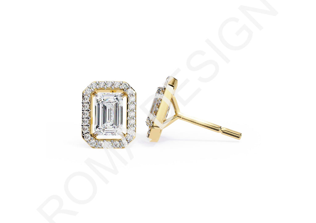 45 Solitaire Earrings Fully Rendered STL & 3DM Files