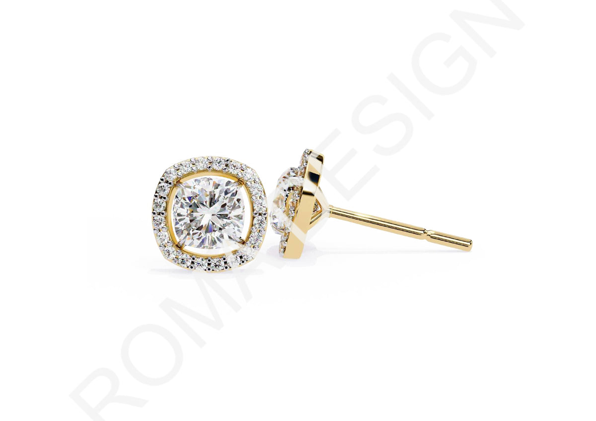 45 Solitaire Earrings Fully Rendered STL & 3DM Files