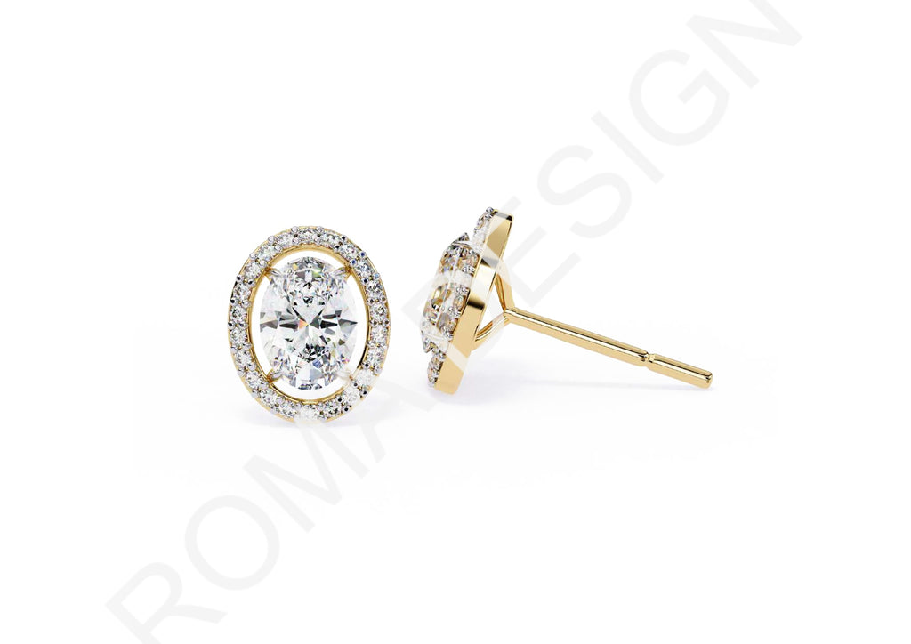 45 Solitaire Earrings Fully Rendered STL & 3DM Files