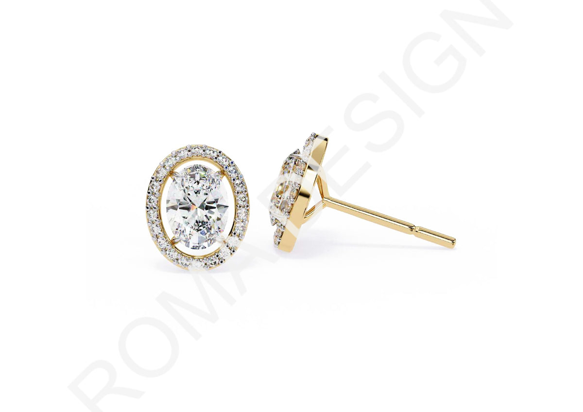 45 Solitaire Earrings Fully Rendered STL & 3DM Files