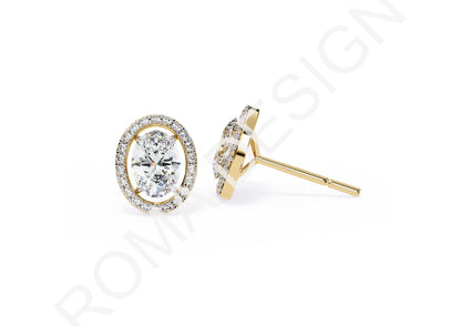 45 Solitaire Earrings Fully Rendered STL & 3DM Files