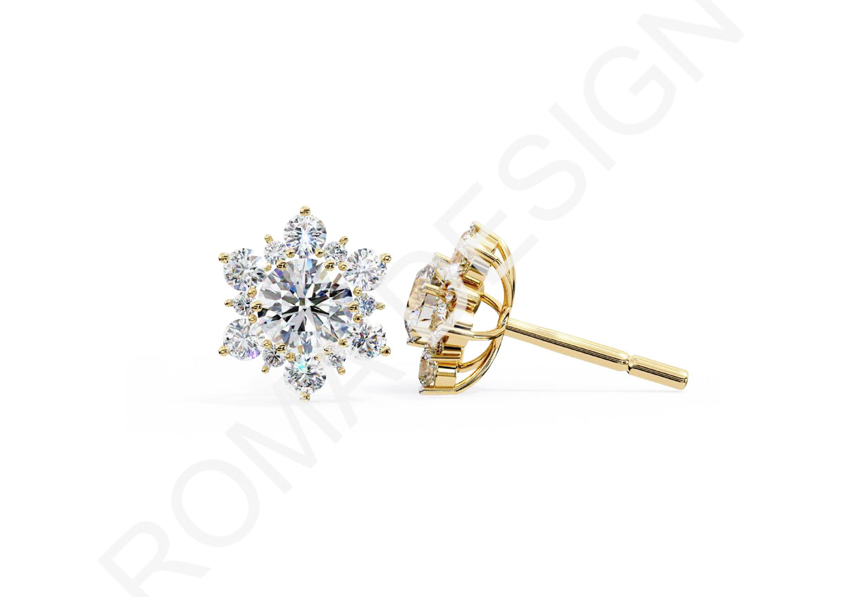 45 Solitaire Earrings Fully Rendered STL & 3DM Files