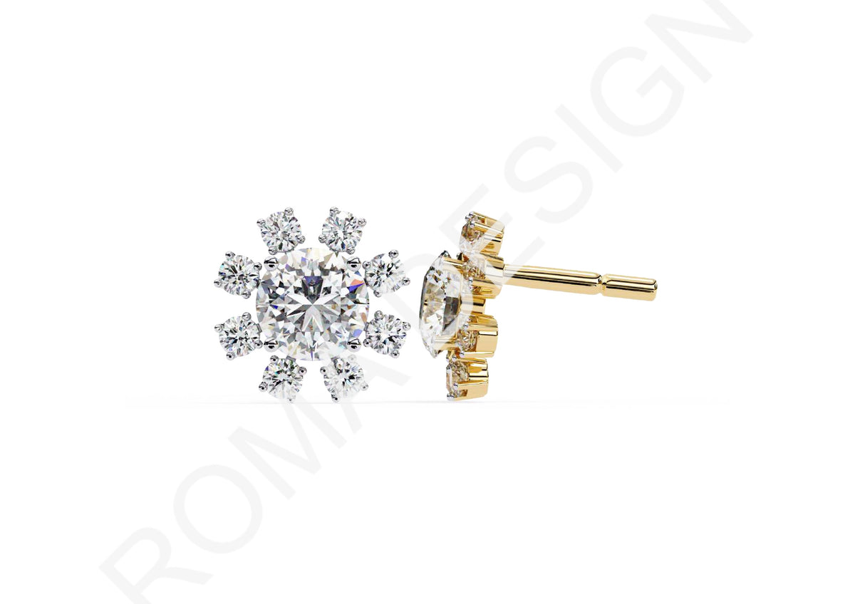 45 Solitaire Earrings Fully Rendered STL & 3DM Files