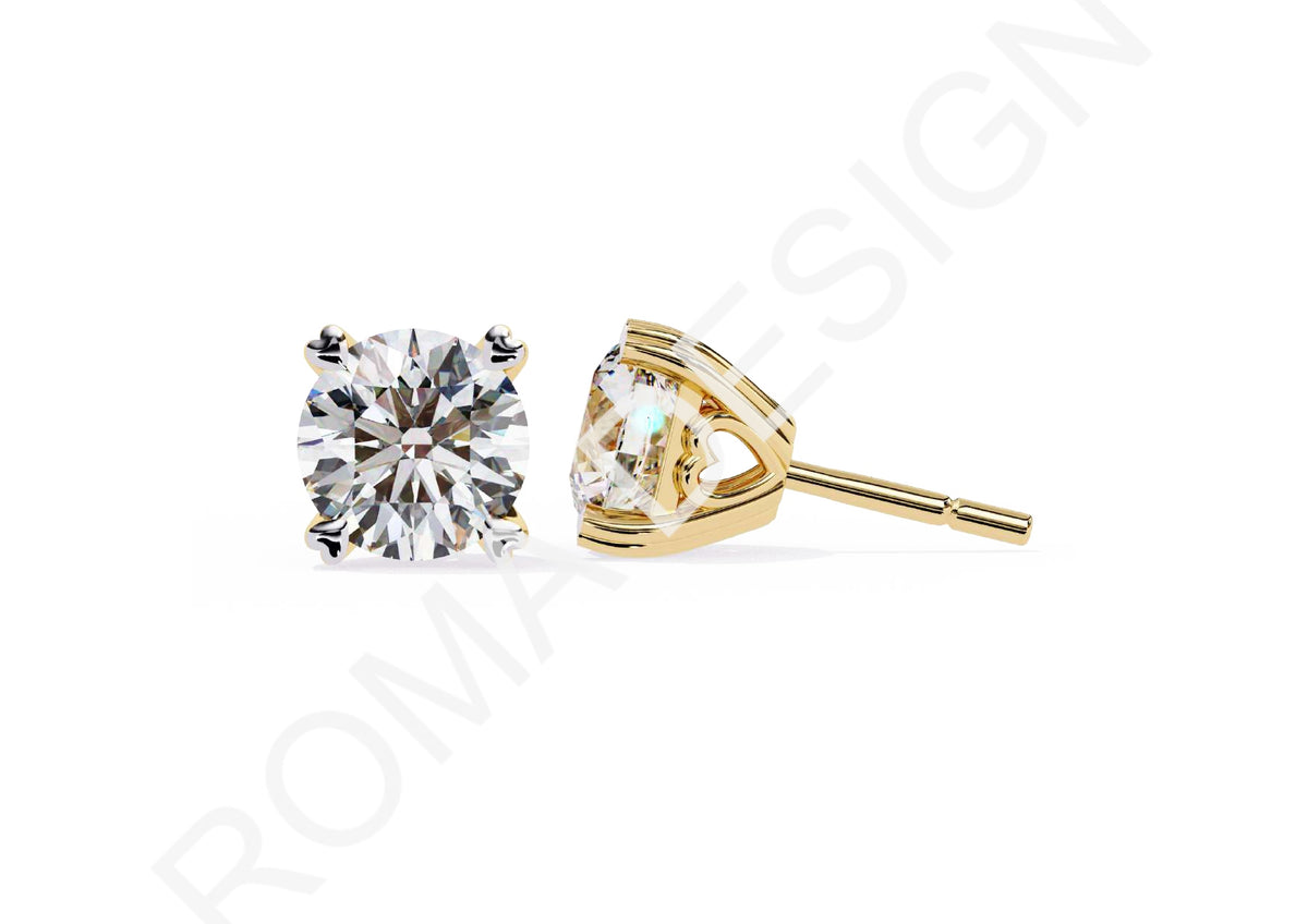 45 Solitaire Earrings Fully Rendered STL & 3DM Files