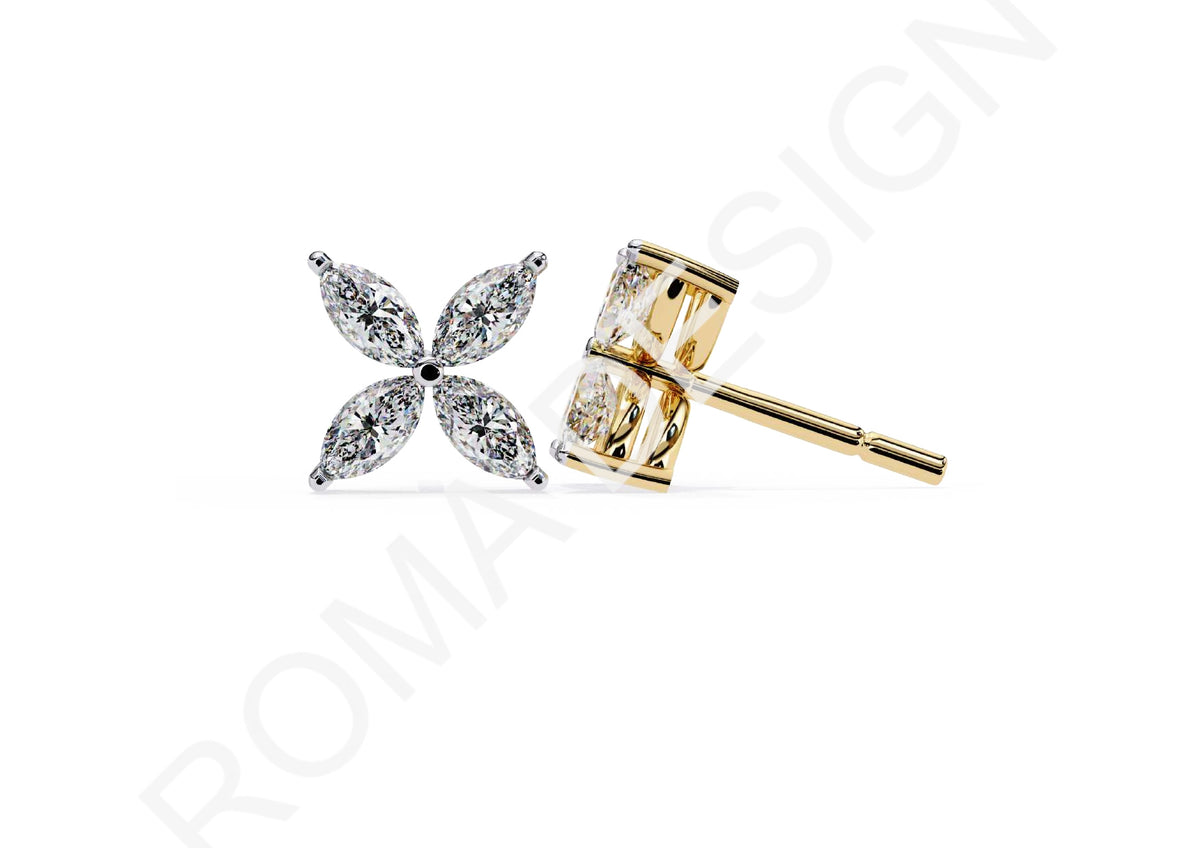45 Solitaire Earrings Fully Rendered STL & 3DM Files