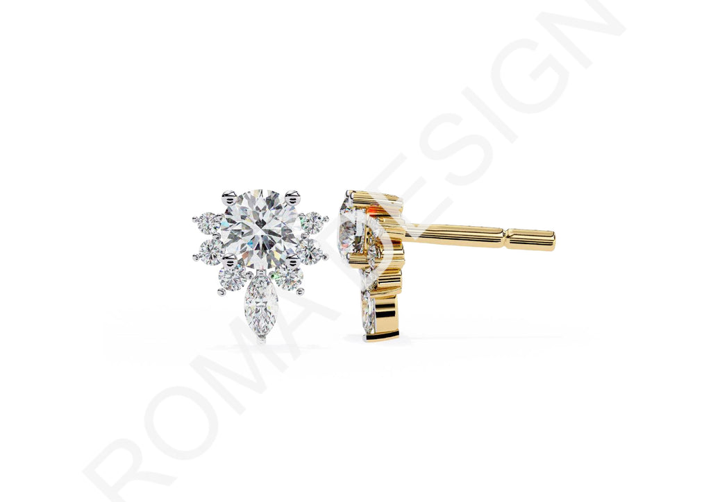 45 Solitaire Earrings Fully Rendered STL & 3DM Files
