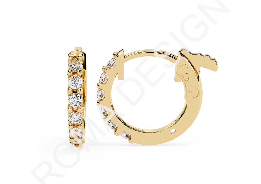 45 Solitaire Earrings Fully Rendered STL & 3DM Files