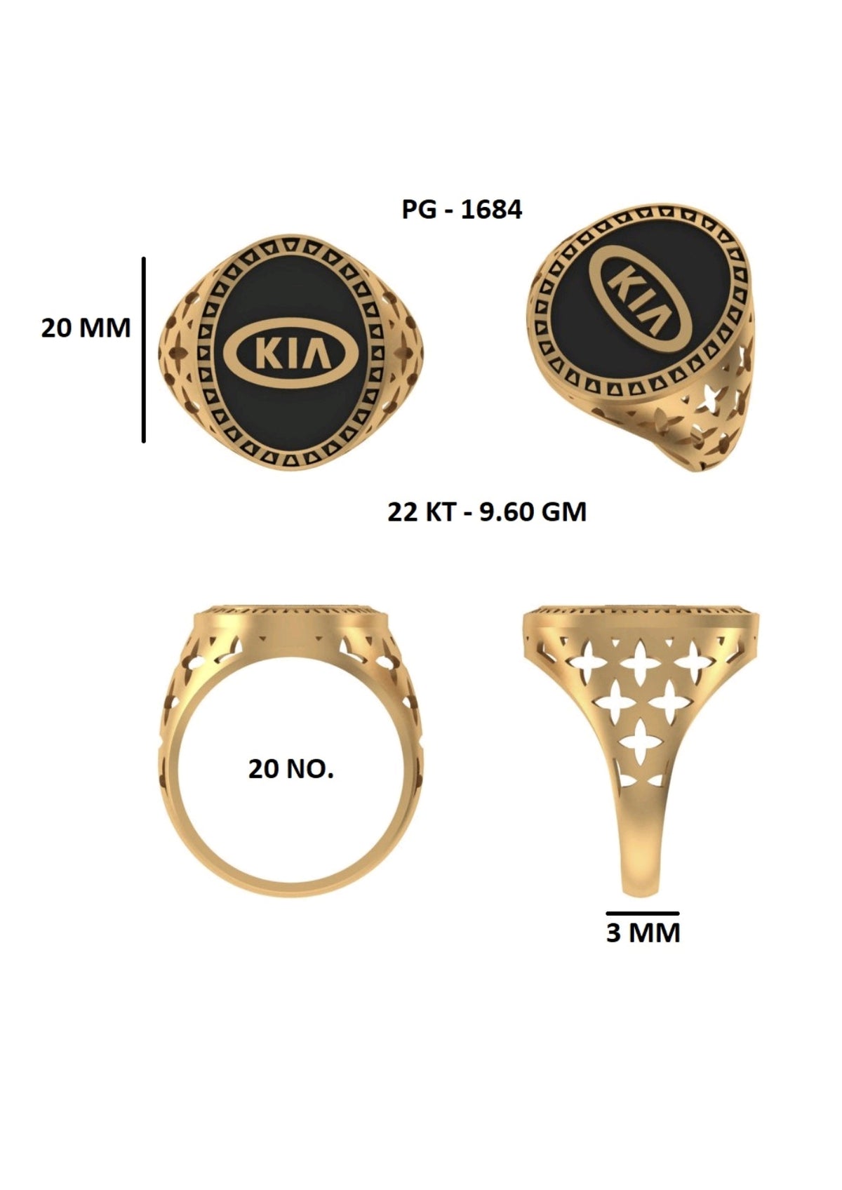 50 Light Weight Gent's Rings STL &  3DM FIles