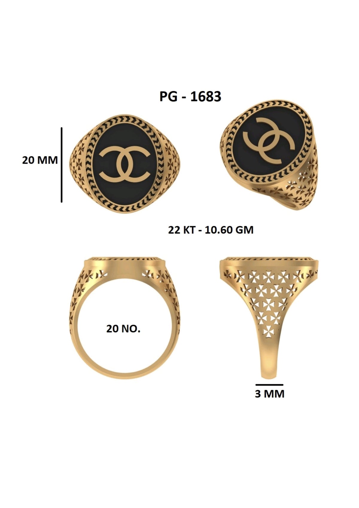50 Light Weight Gent's Rings STL &  3DM FIles