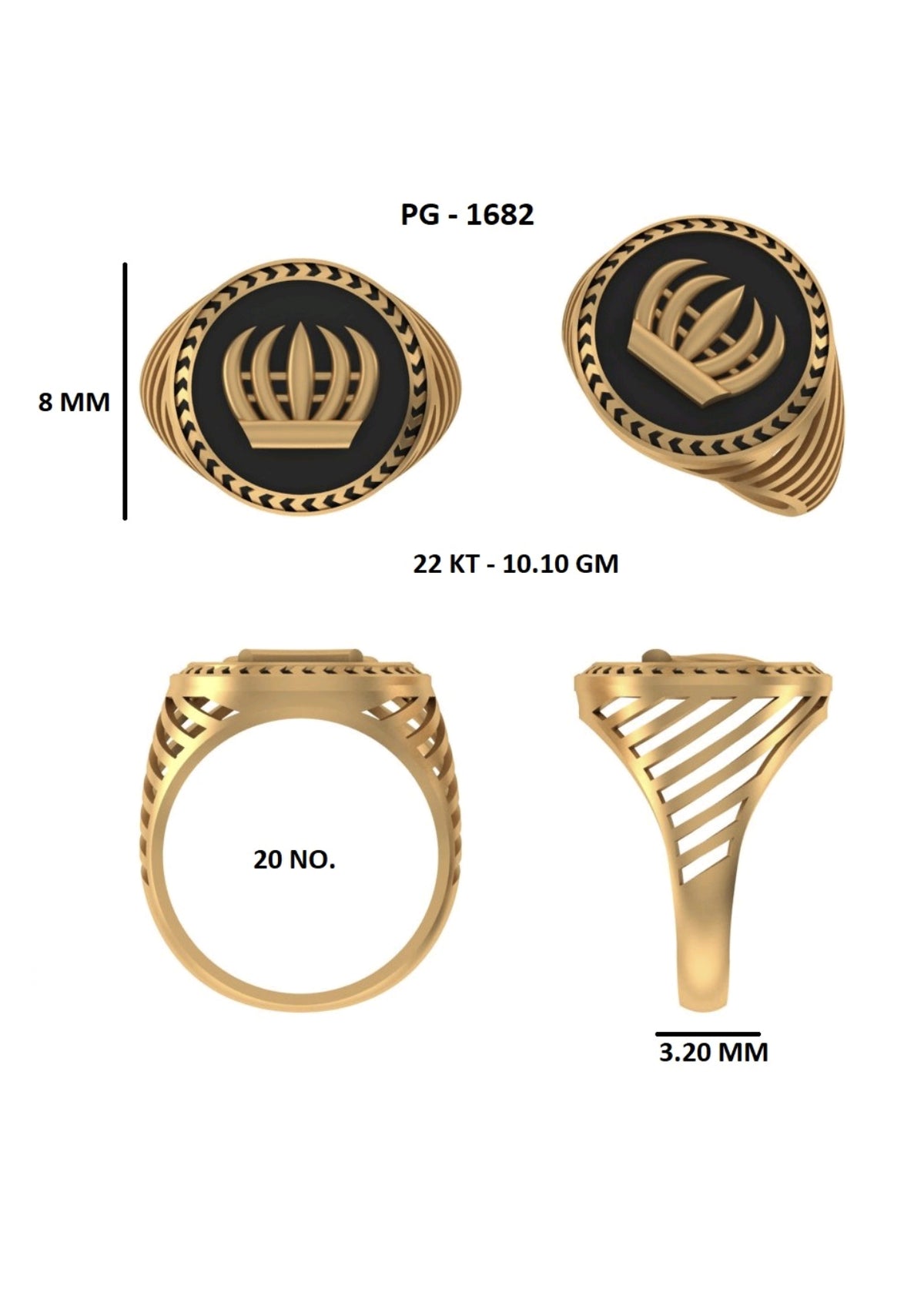 50 Light Weight Gent's Rings STL &  3DM FIles