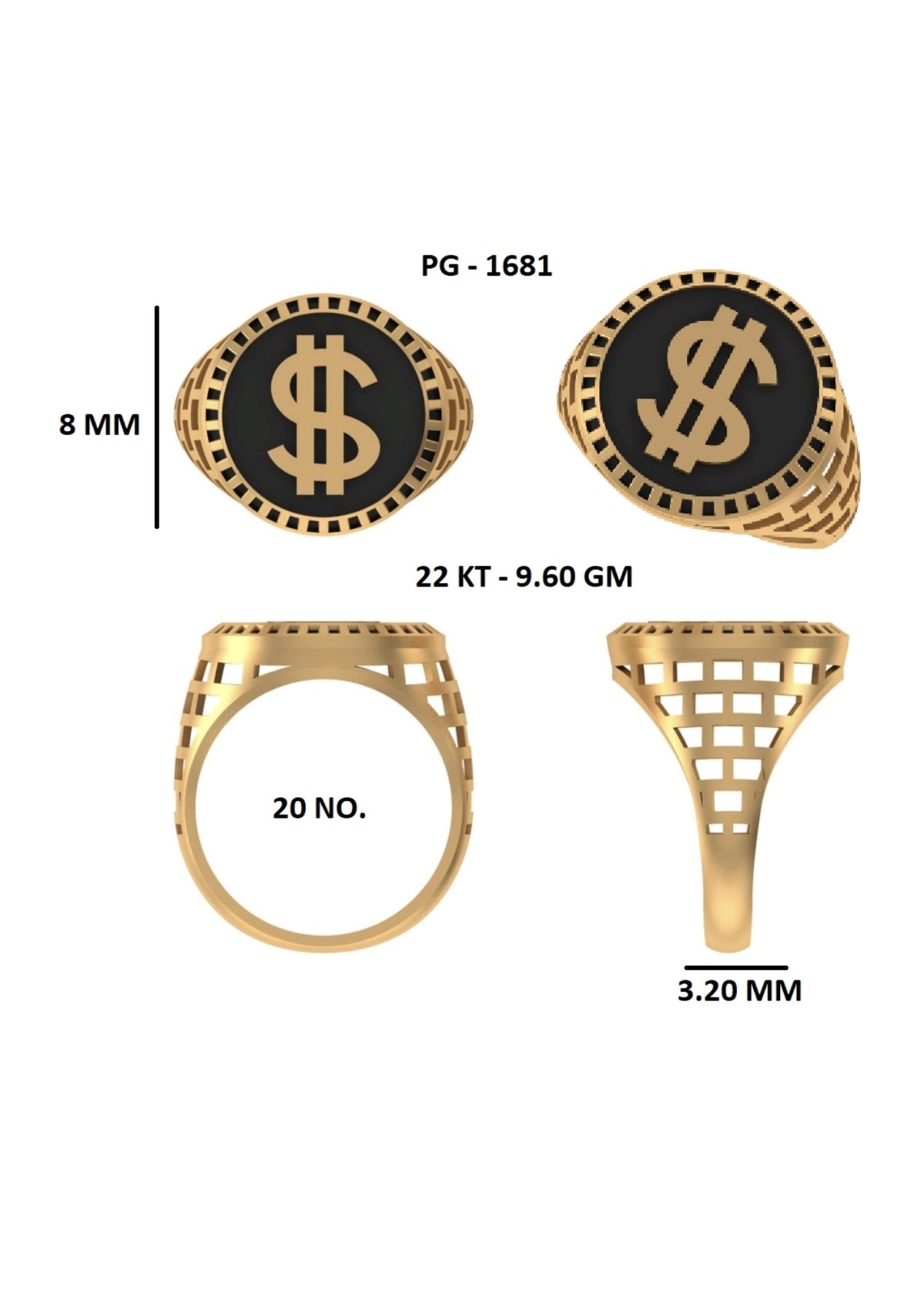 50 Light Weight Gent's Rings STL &  3DM FIles