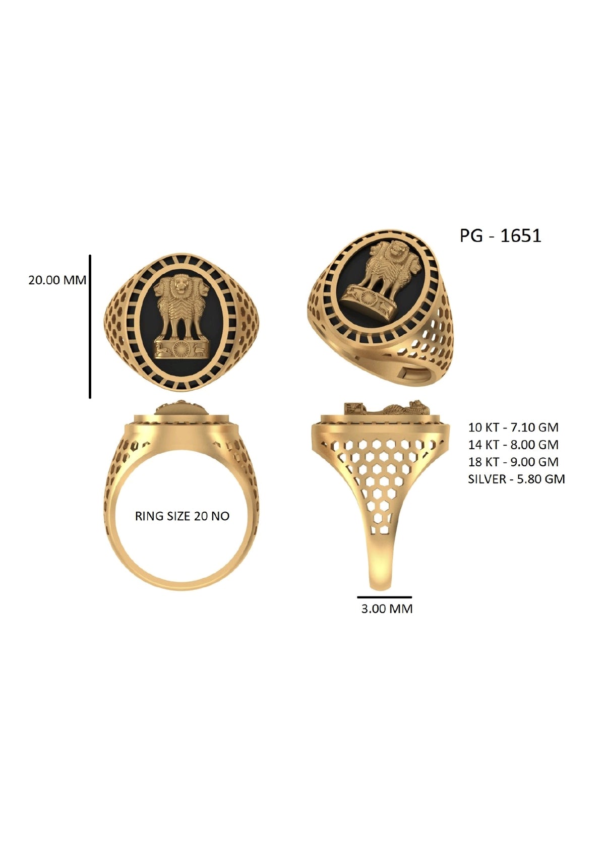 50 Light Weight Gent's Rings STL &  3DM FIles
