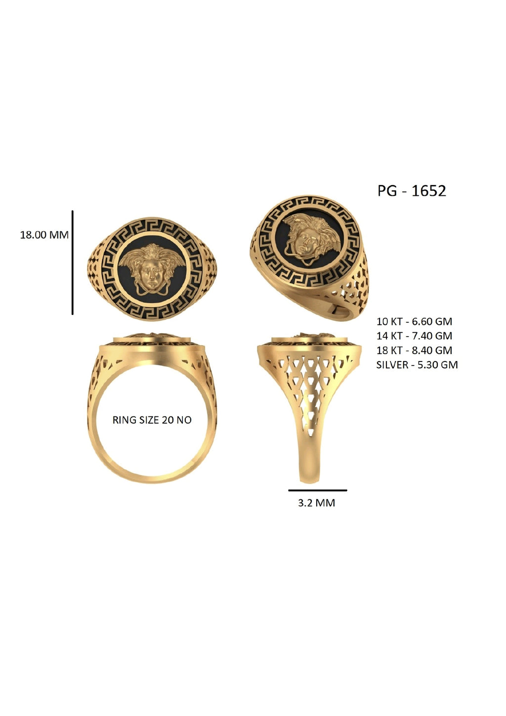 50 Light Weight Gent's Rings STL &  3DM FIles