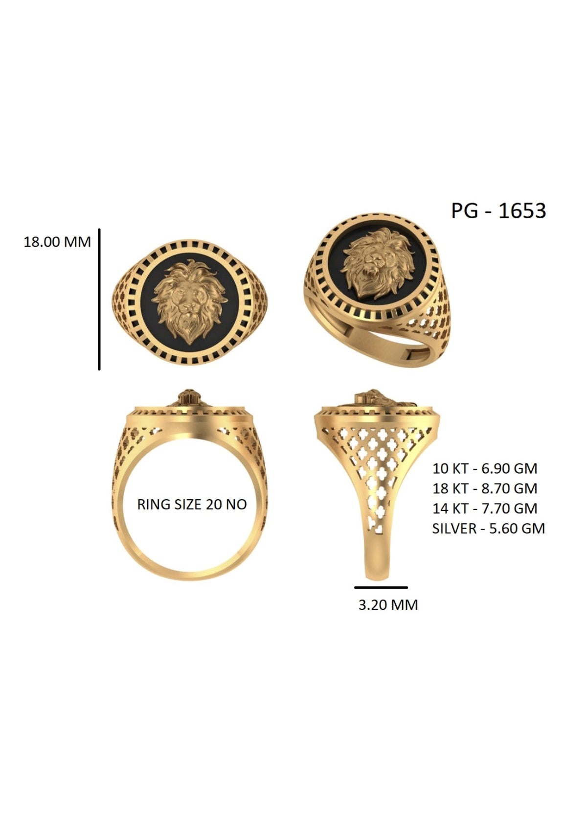 50 Light Weight Gent's Rings STL &  3DM FIles