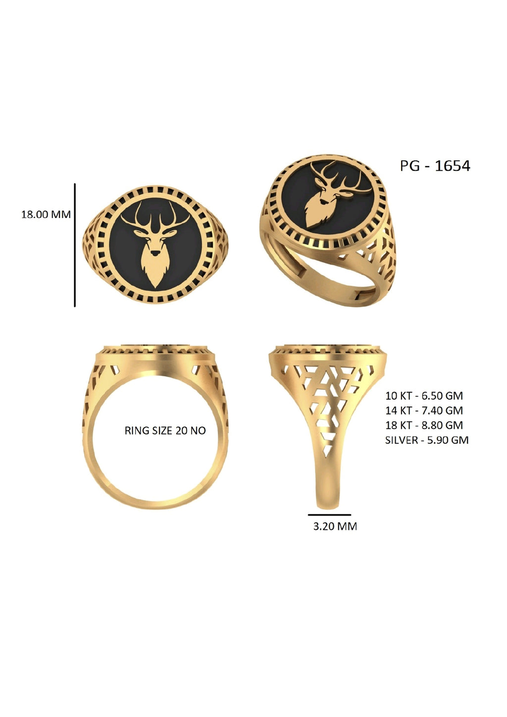 50 Light Weight Gent's Rings STL &  3DM FIles