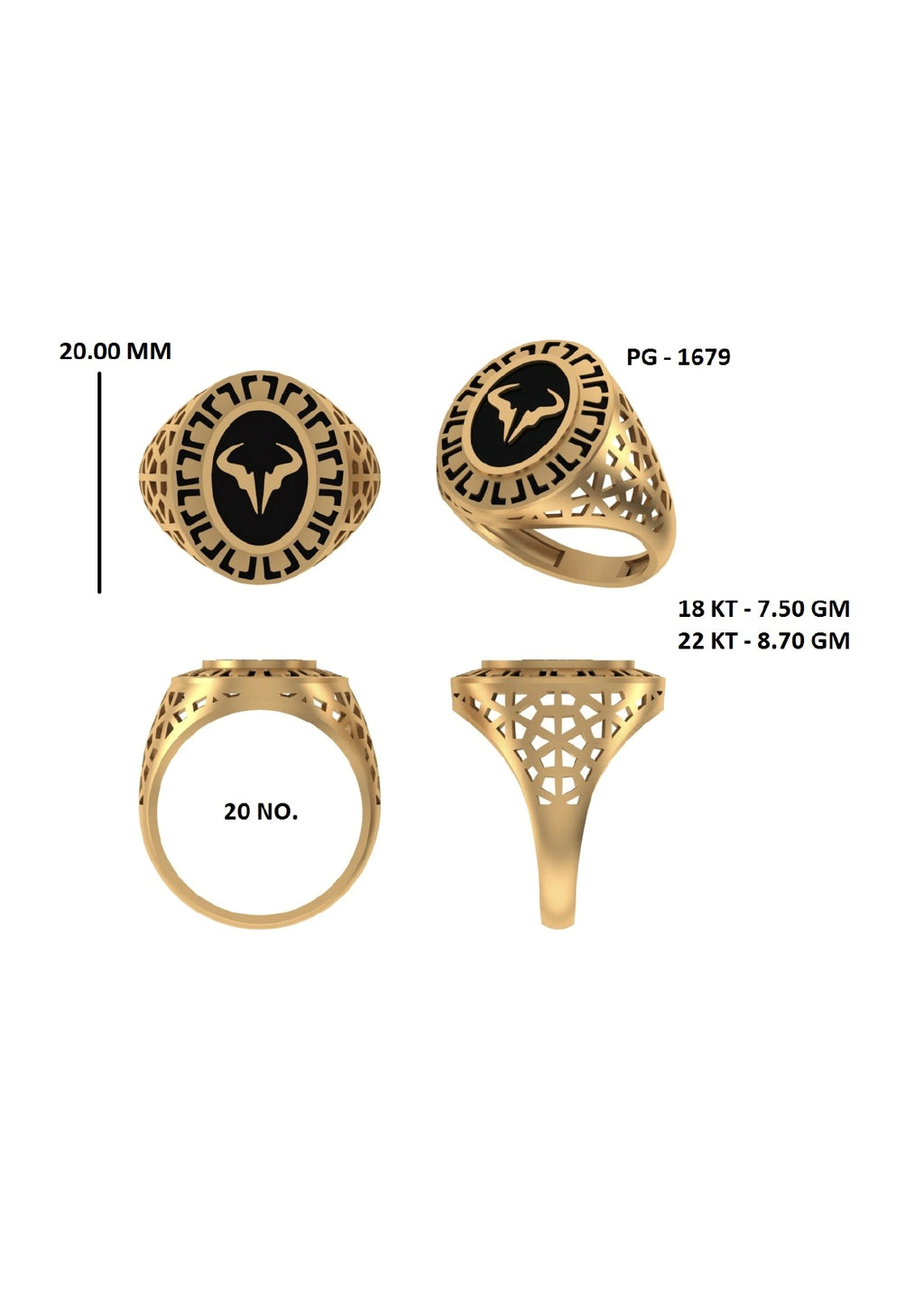 50 Light Weight Gent's Rings STL &  3DM FIles