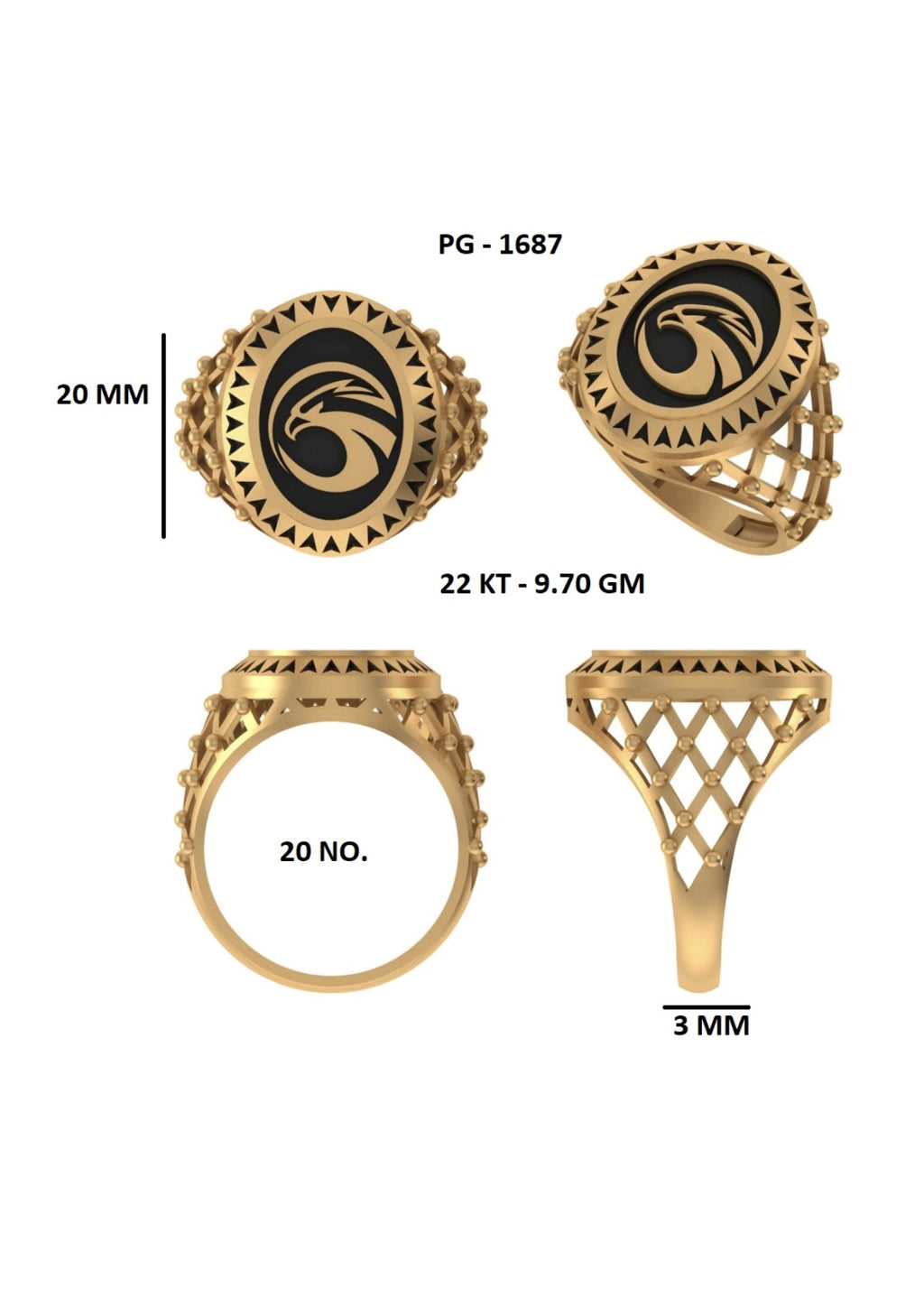 50 Light Weight Gent's Rings STL &  3DM FIles