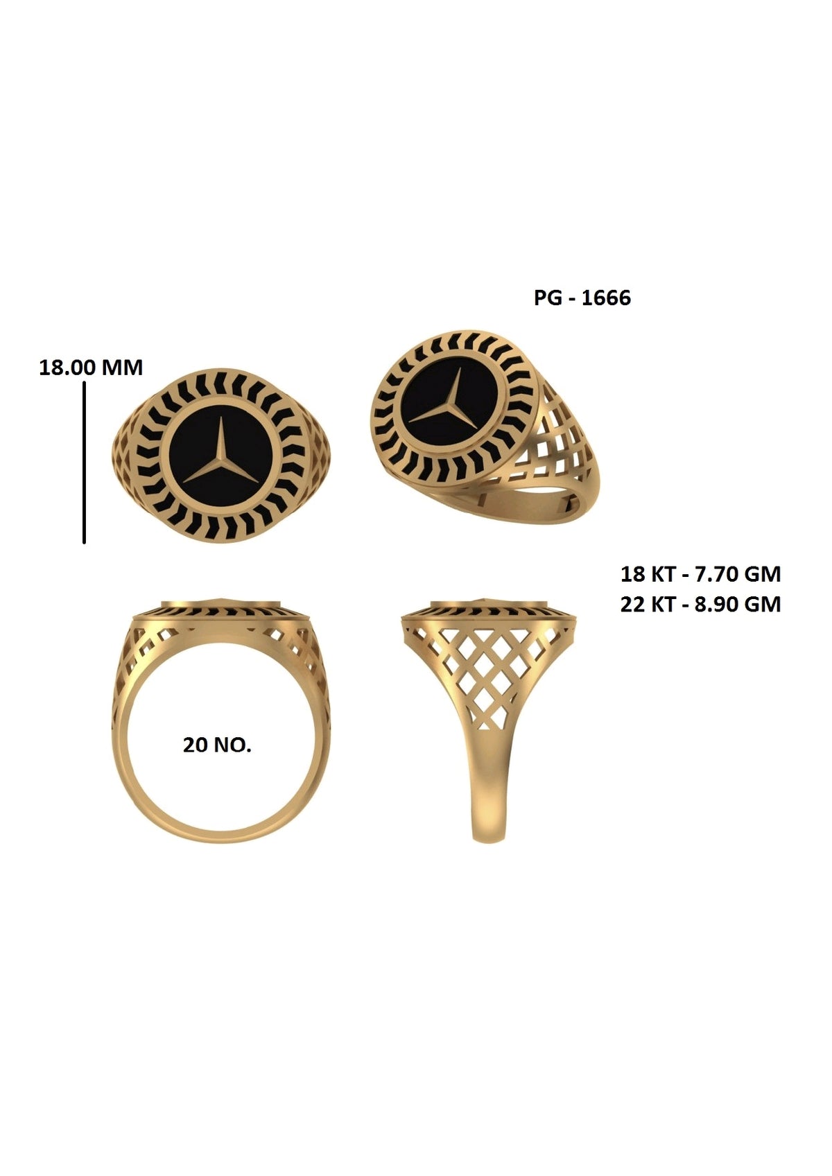 50 Light Weight Gent's Rings STL &  3DM FIles