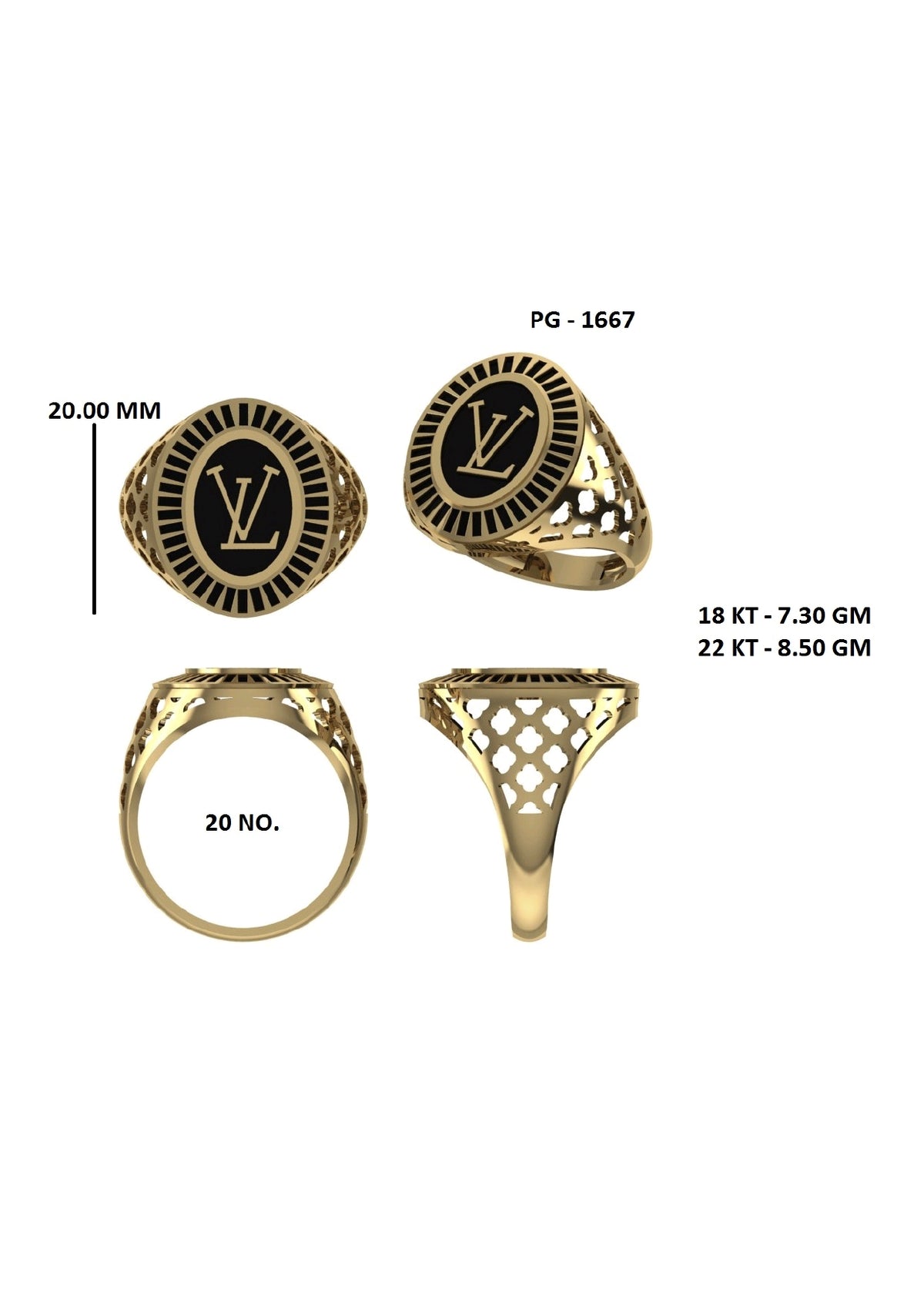 50 Light Weight Gent's Rings STL &  3DM FIles