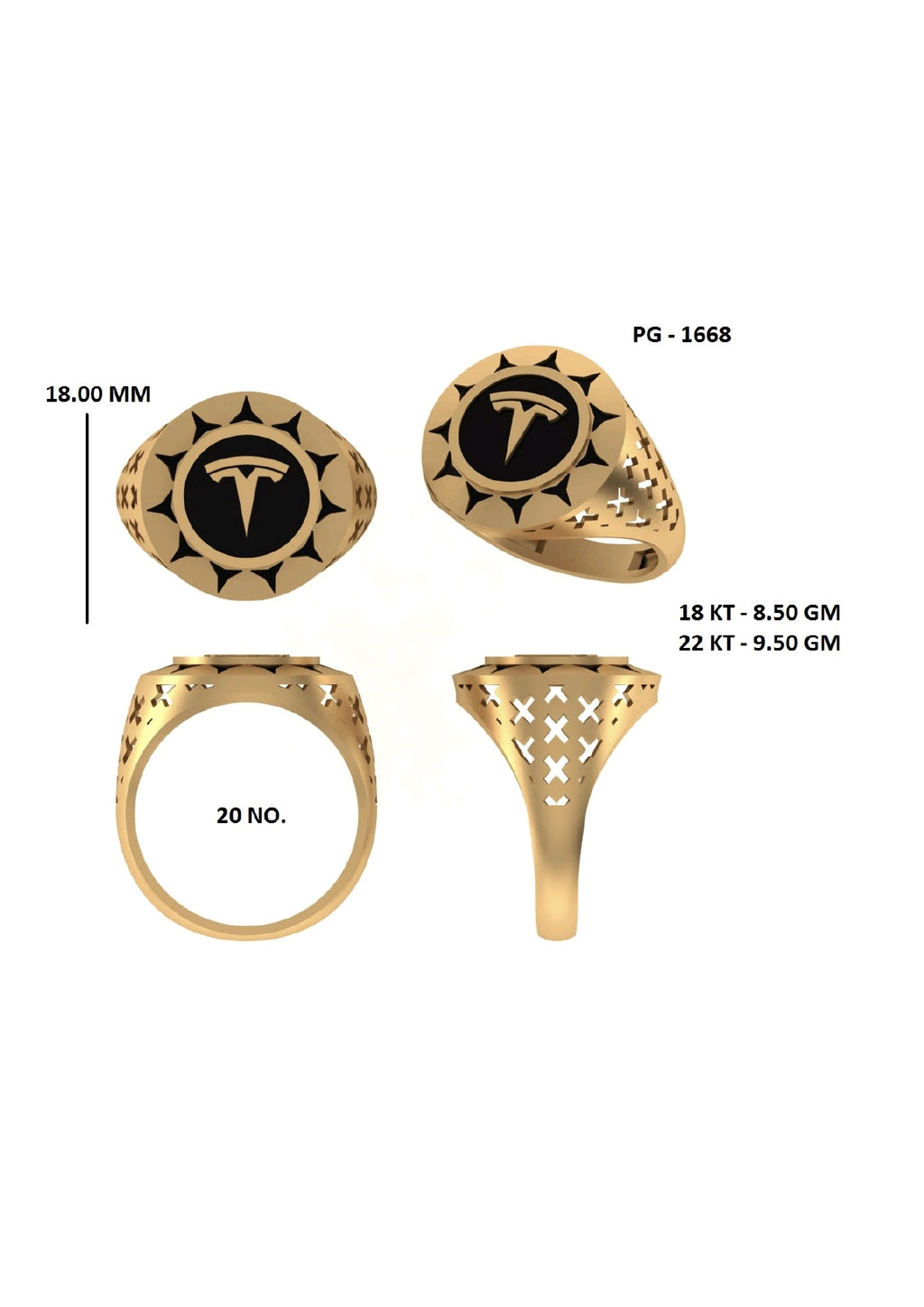 50 Light Weight Gent's Rings STL &  3DM FIles