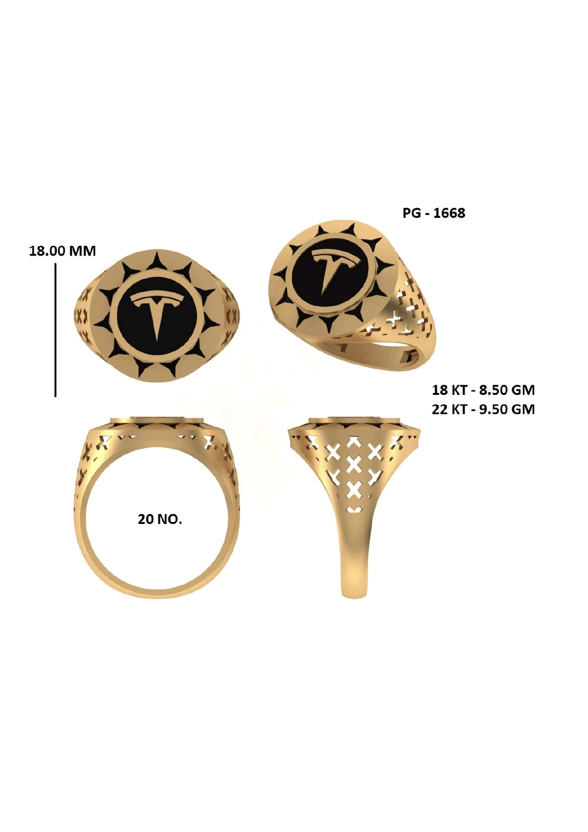 50 Light Weight Gent's Rings STL &  3DM FIles