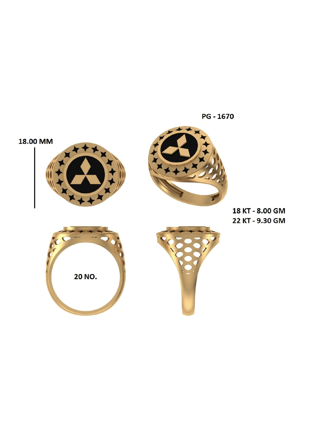 50 Light Weight Gent's Rings STL &  3DM FIles