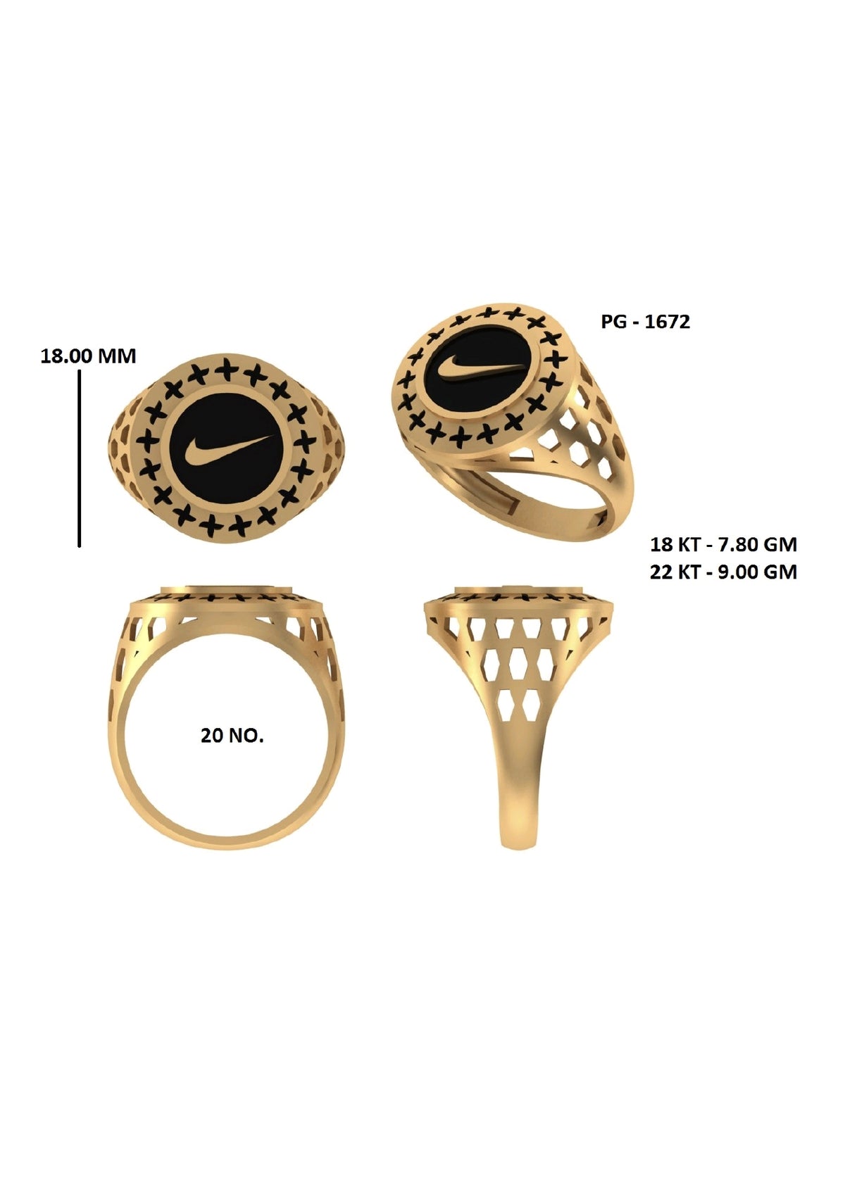 50 Light Weight Gent's Rings STL &  3DM FIles