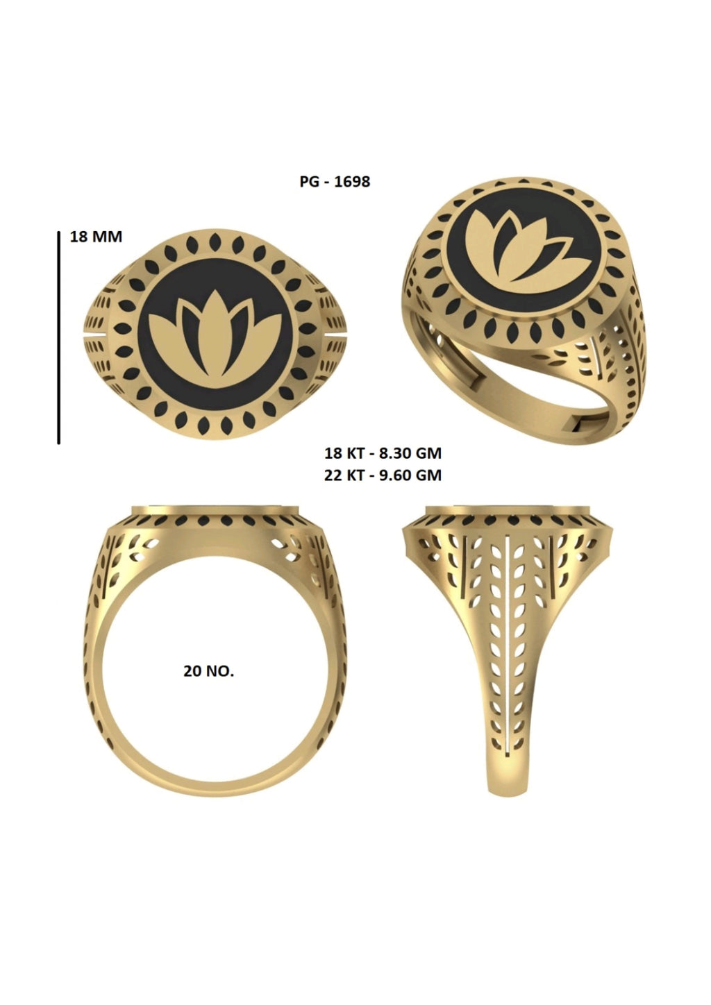 50 Light Weight Gent's Rings STL &  3DM FIles